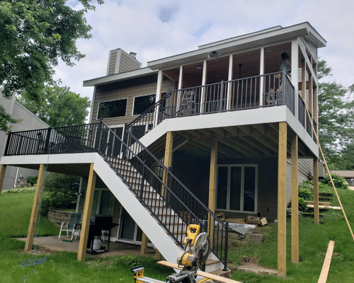 Two-Level Cedar Deck - Eden Prairie, MN